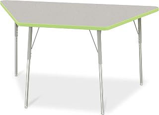 Jonti-Craft Berries 6443JCA130 Trapezoid Activity Tables - 30" X 60", A-Height - Freckled Gray/Key Lime/Gray