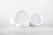Sound Stoneware by Fortessa – 16 Piece Dinnerware Set (Service for 4), Stoneware, White, Model 16PPS.6900.SND