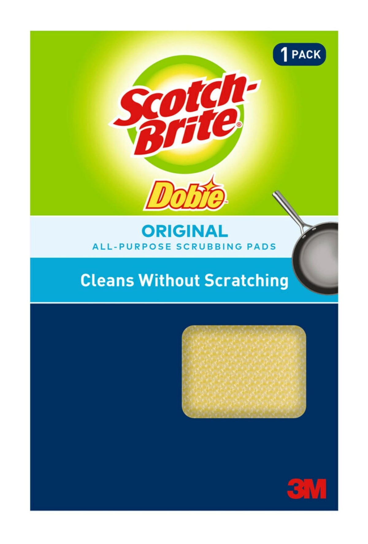 Scotch-Brite Dobie All Purpose Cleaning Pads – Non-Scratch Dish Sponge with Durable Nylon Mesh for Kitchen and Household Cleaning – 4.3" x 2.6" x 0.5", 24-Pack