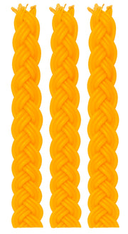 Ohr Candles Braided Beeswax Havdalah Set, 12 Inch Tall, 3 Pack