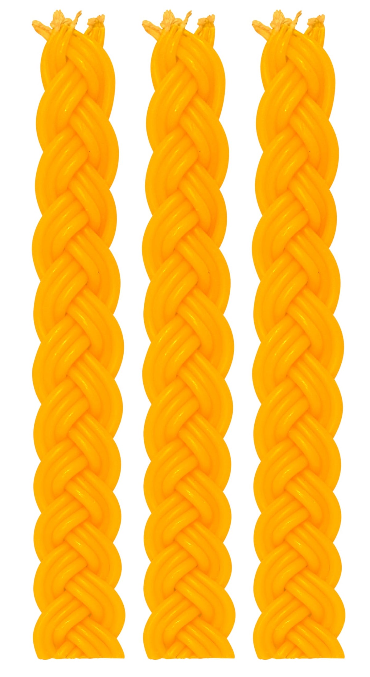 Ohr Candles Braided Beeswax Havdalah Set, 12 Inch Tall, 3 Pack