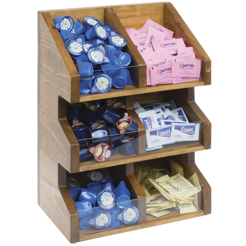 2054-99 Madera Condiment Organizer/Display Double by CAL-MIL – Large, Wood, brown, Model 688640193407