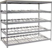 Global Industrial 4 Level Single Depth Gravity Flow Carton Rack, 96" W x 48" D x 84H