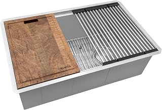 Ruvati 30-in 16-Gauge Offset-Drain Workstation Kitchen Sink - RVH8582