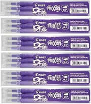 Pilot Purple/Violet Frixion Clicker Retractable Fine Rollerball Erasable Pens Pen Refills Replacement Spare Ink BLS-FR7 (Pack of 6-18 Refills)