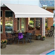 Awntech Retractable Awning Left Motor 14'W x 10'D x 10" H Off White