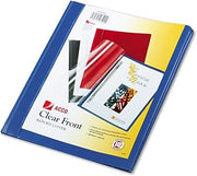 ACCO Brands ACCO 26102 Clear Front Report Covers: Prong Fastener, 1/2 Cap., Blue Vinyl Back, 10/pk
