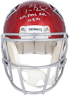 Tom Brady NFL Pass Record 10/3/21 Signed New England Patriots Helmet Fanatics - Autographed NFL Helmets