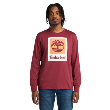 Men's Colored Long Sleeve Tee by Timberland – Cotton, Cordovan
