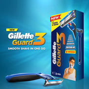 Guard 3 Single Razor with 8 Blades Pack by Gillette – Grey1.7, Pack of 5, Model 82325856