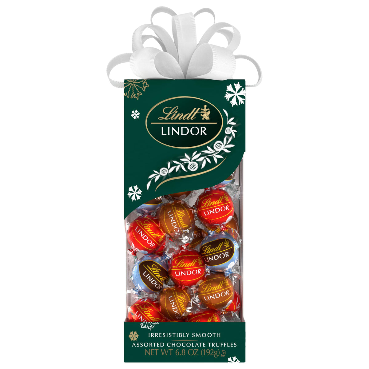 LINDOR Holiday Assorted Chocolate Candy Truffles Gift Box by Lindt – Full Size