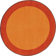 Joy Carpets Kid Essentials All Around Area Rug in Color Orange, 13'2" Round