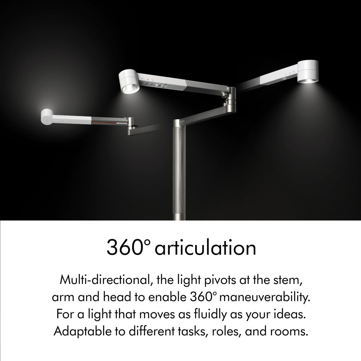 Solarcycle Morph™ Floor Light CF by Dyson – Metal, Black, Model 292217-01
