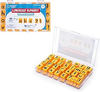Educational Insights Lowercase Alphabet Stamps 5/8" - School Supplies for Teachers or Homeschool, Preschool Classroom Essentials, Rubber Stamps for Kids Learning Alphabet Letters, ABC Stamp Set