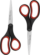 Westcott 8" Titanium Non-Stick Scissors, Pack of 2, Black/Red