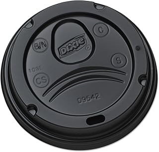 Dixie 10-16 Oz. Dome Hot Coffee Cup Lids by GP PRO (Georgia-Pacific), Black, D9542B, 1,000 Count (100 Lids Per Sleeve, 10 Sleeves Per Case), Large