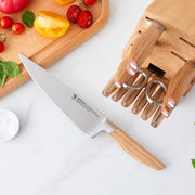 Pakka Wood Handles 14 piece Knife Block Set by HENCKELS – 14-pc, Stainless Steel, Brown, Pack of 14, Model 1034836