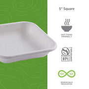 Compostable 5" To Go Containers by ECO PRODUCTS – 5", 10.0 ounces, Molded Fiber, White, Pack of 800