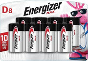 Energizer MAX D Batteries (8 Pack), D Cell Alkaline Batteries