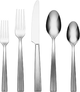 Oneida Kennedy 20-Piece 18/0 Silverware Set for 4, Flatware | mirror finish, dishwasher safe | includes knives, forks, and spoons | cutlery set for kitchen and dining
