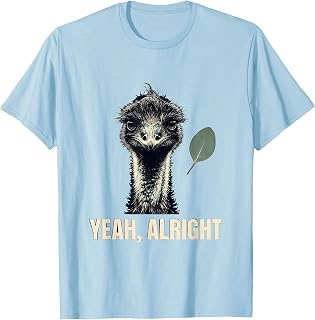 Men's Yeah, Alright Minimalist Emu Australian Wildlife Slang T-Shirt