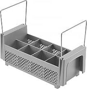 Cambro Half Flatware Basket with Handles Soft Gray 8FB434-151