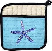 Betsy Drake PT991 Blue Starfish Pot Holder