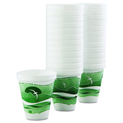 Dart 12 oz Insulated Foam Hot/Cold Cup – Green Horizon Print, 12J16H (1,000 Count)