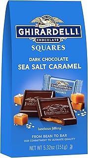 Ghirardelli Dark Chocolate Sea Salt Caramel Squares - 5.32 oz Bags - Pack of 6
