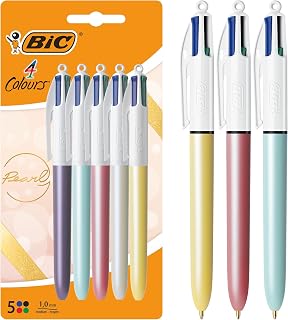 BIC 4 Colours Pearl Multicoloured Ball Pen Pack of 5