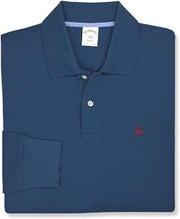Brooks Brothers Mens Slim Fit All Mesh Cotton Long Sleeve Polo Shirt,