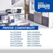 Genuine High Yield Black Toner Cartridge 2-Pack by Brother – Black, Pack of 2, Model TN760
