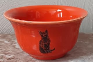 Fiesta Bouillon Bowl - Poppy w/Black Cat - HLC USA