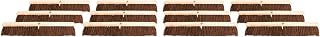 Genuine Joe 24" Push Broomhead, for Use with Threaded Handles (Sold Separately), Palmyra Bristles, 3.25" Lacquered Hardwood Block, 12 Count