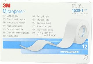 3M Micropore Paper Tape - White, 1" X 10Yds (Box of 12)(Pack of 2)
