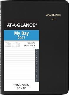AT-A-GLANCE 2027 Appointment Book Planner, Daily, 5" x 8", Half-Hour, Black (702070527)