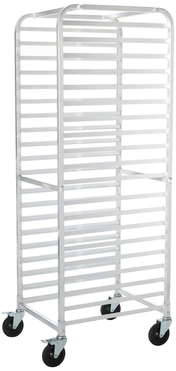 20-Tier Welded Aluminum Sheet Pan Rack by Winco – 21"D x 26.5"W x 70"H, Metal, Silver, Model AWRK-20