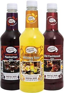 MASTER OF MIXES Mixers for Bourbon & Whiskey, Ready to Use, 1L, 3 Pack | Manhattan, Whiskey Sour, & Old Fashioned | Cocktail & Mocktail Drink Recipes, Pour Ready, Consistent, Smooth Mixing Texture
