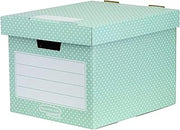 Bankers Box Storage Box, Pack of 4, Green and White