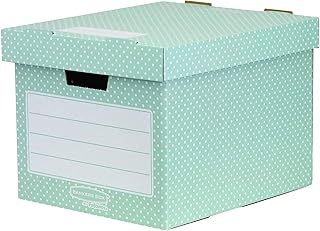 Bankers Box Storage Box, Pack of 4, Green and White