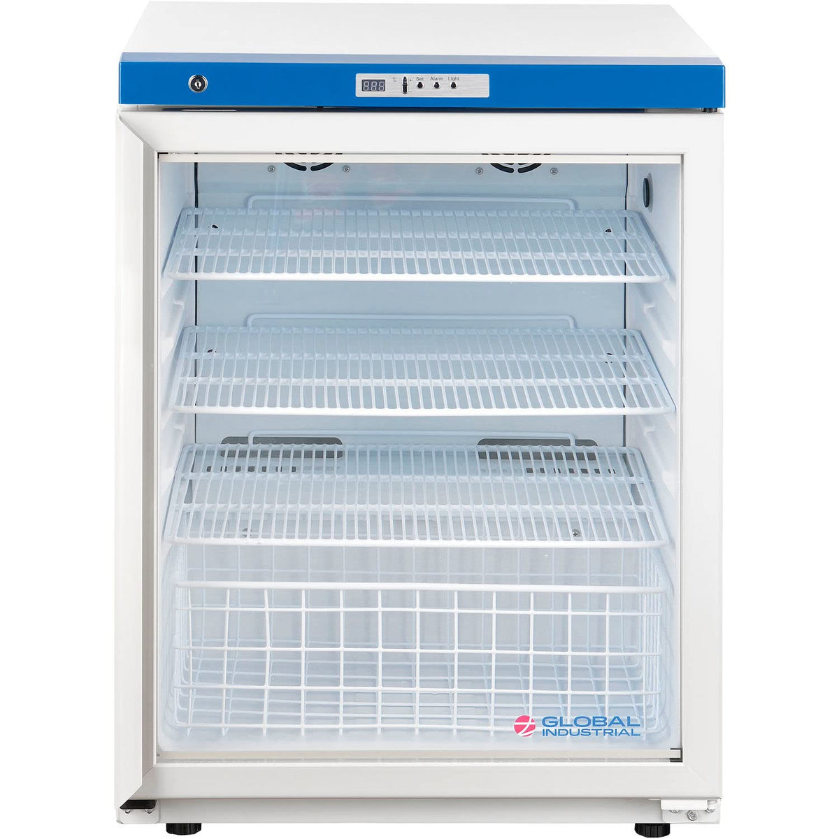 Undercounter Laboratory Refrigerator by Global Industrial – 25"L x 23.5"W x 37.88"H, 4.2 cubic_feet, White, Model HYC-118A