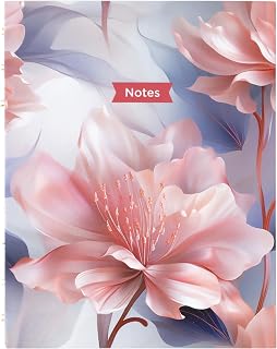 Blueline® NotePro™ Pink Fashion Hard Cover Notebook, Index System, Gold Twin-Wire Binding, 150 Pages, 9.25" x 7.25", Pink Spring (A6016.02)