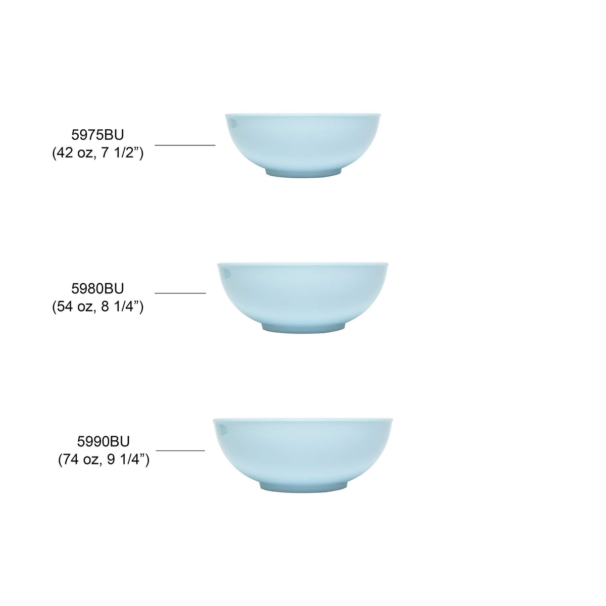 Blue Jade melamine dinnerware collection 54 oz by Thunder Group – 54.0 ounces, Melamine, Light Blue, Model 5980