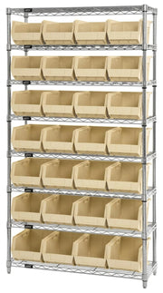 QUANTUM STORAGE SYSTEMS Ivory / 18" L x 6" W x 5" H / Ultra Stack & Hang Shelf Baskets