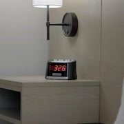 Hospitality Clock Radio Alarm Clock with USB Phone Charging Port by Hamilton Beach Commercial – Small, Plastic, Black, Model HCR410