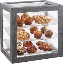 Ashwood Collection – Case Display – 19.875W x 14.75D x 20.375H – Gray-Washed Oak, Acrylic, Metal Handles