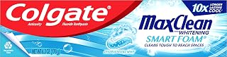 Colgate Toothpaste Maxclean Smart Foam Effervescent Mint, 6 Ounce