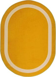 Joy Carpets Portrait Solid Colored Area Rug, Goldenrod, 10'9" x 13'2" Oval