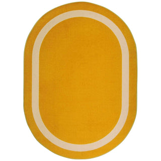 Portrait Solid Colored Area Rug by Joy Carpets – 10'9" x 13'2" (Oval), Nylon, Goldenrod, Model 1479GG-02
