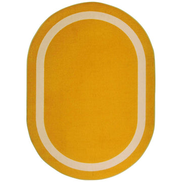 Portrait Solid Colored Area Rug by Joy Carpets – 10'9" x 13'2" (Oval), Nylon, Goldenrod, Model 1479GG-02